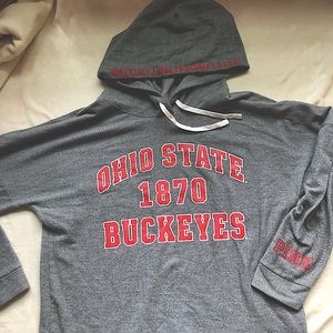 Large PINK Ohio State Buckeyes grey hoodie